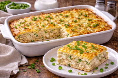 Простой рецепт: смешайте грудку с яйцами и присыпьте зелёным лучком &mdash; вкусная запеканка за полчаса