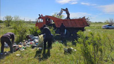 В Аулиекольском районе в рамках экоакции очистили лесопарковую зону