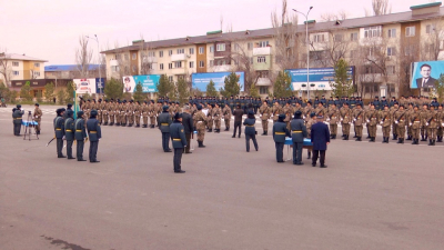 Новобранцы присягнули на верность Родине в Конаеве