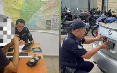 Водителя на авто с переворачивающимися номерами задержали в Актобе