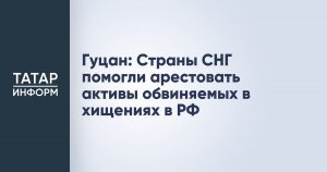 Гуцан: Страны СНГ помогли арестовать активы обвиняемых в хищениях в РФ