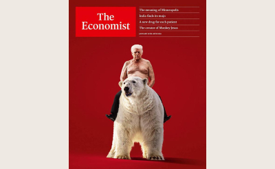 The Economist опубликовал обложку с Трампом на белом медведе верхом