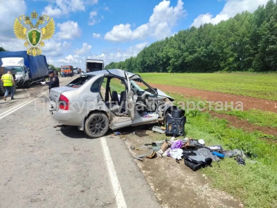 Двое взрослых и годовалый ребенок погибли в ДТП с грузовиком в Татарстане